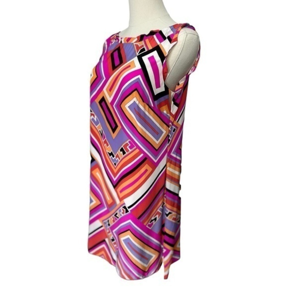 Alice & Trixie ✘ Vintage 60s Cutout Silk Retro Color Block Mod Shift Dress, S